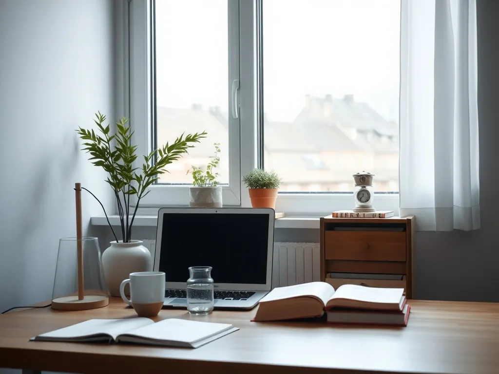 Un clavier d'ordinateur avec une clé et des documents administratifs Action Logement posés à côté, sous une lumière de bureau