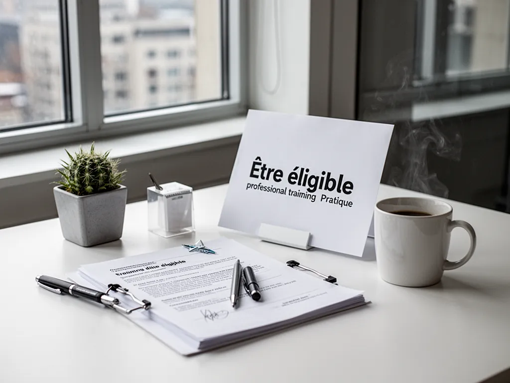 Personne consultante une page de formation sur un ordinateur portable, carnet et stylo à côté