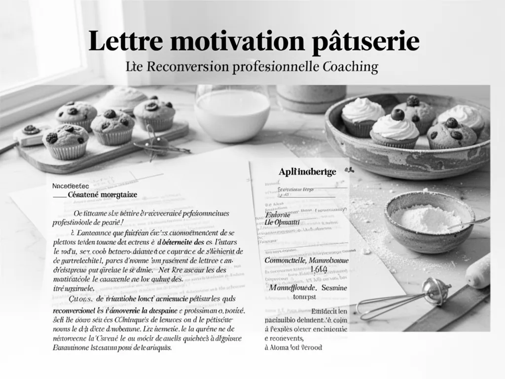 Lettre de motivation pour une reconversion en pâtisserie : méthode et modèle concret