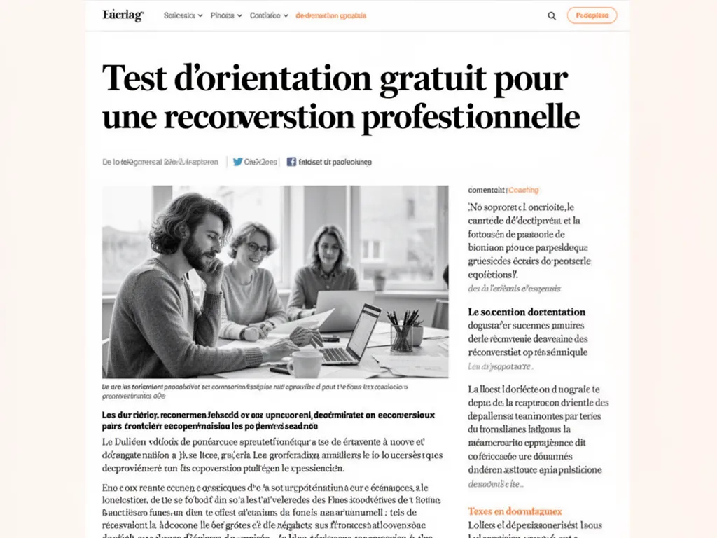 Test d'orientation gratuit : comment l'utiliser pour réussir une reconversion professionnelle